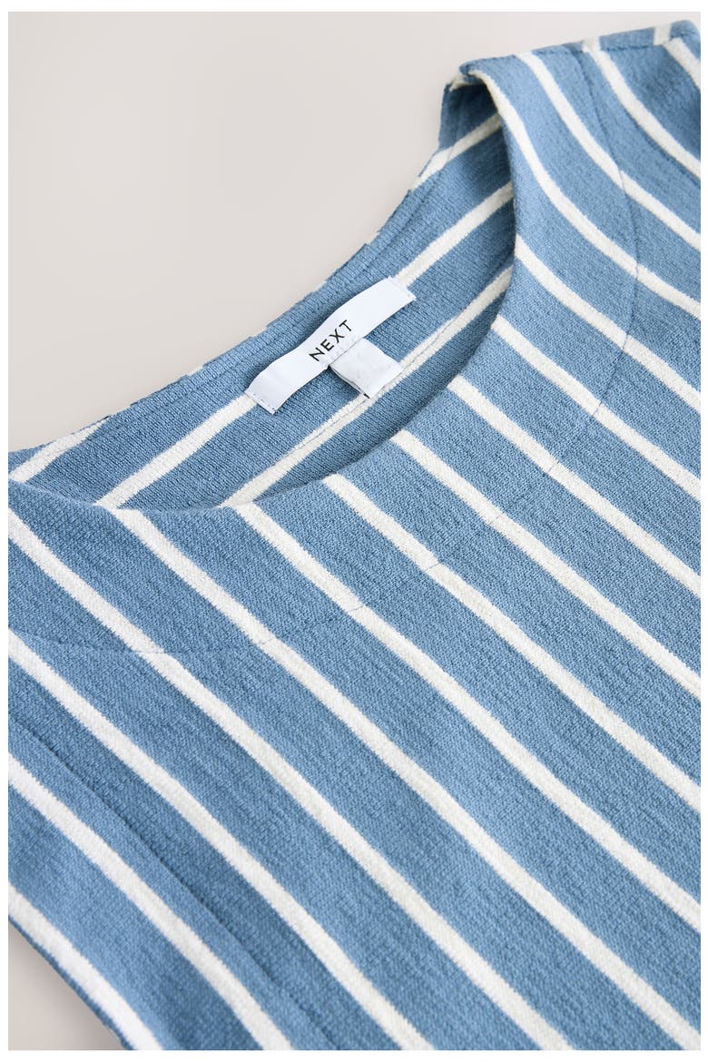 Stripe Sleeveless Cotton Terry Top, Alternate, color, WHITE