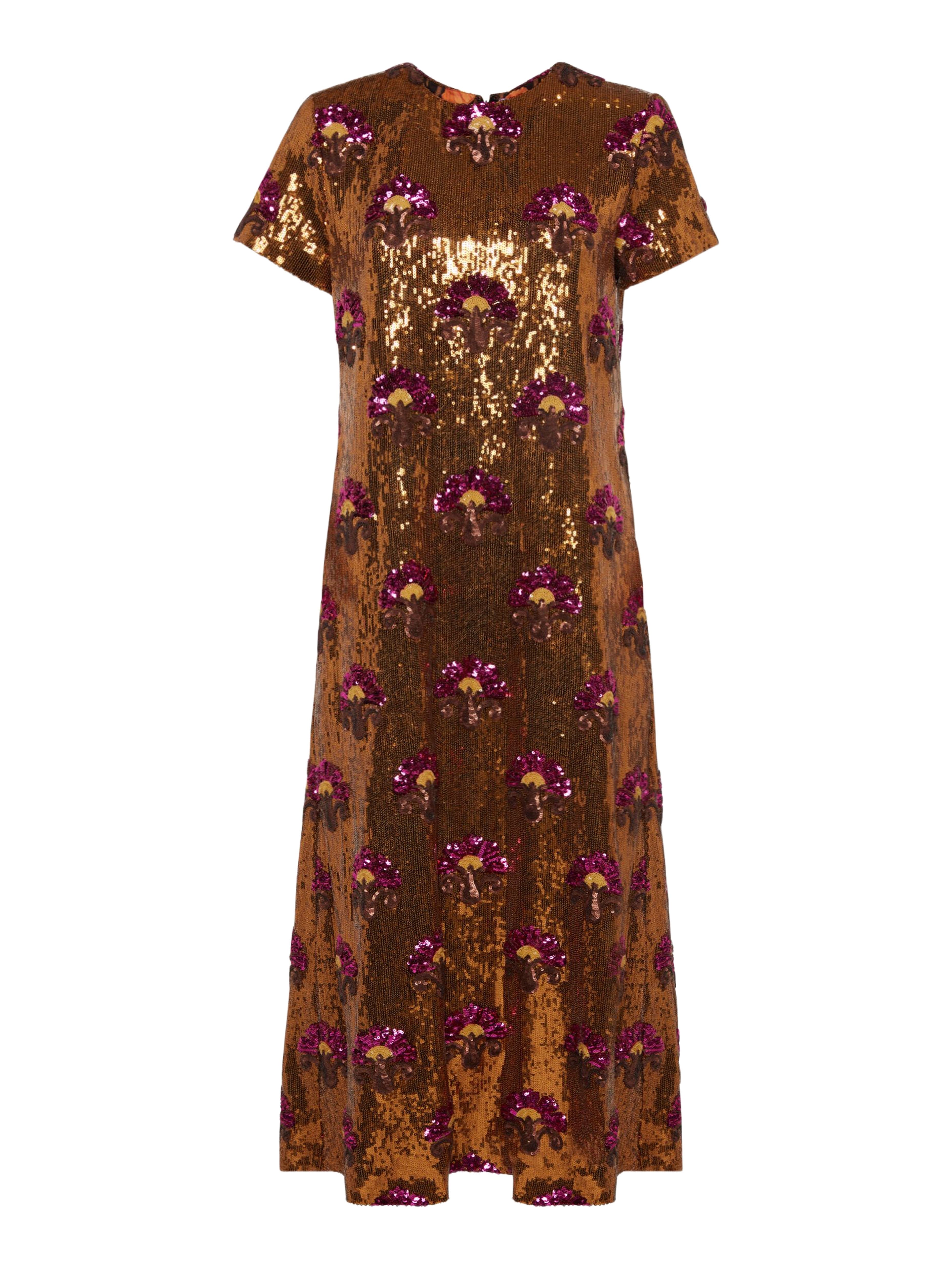 La DoubleJ Super Swing Dress Textured Sequins Rust (Women) | Nordstrom