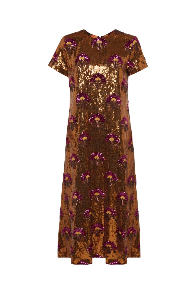Super Swing Dress Textured Sequins Rust, Alternate, color, Textured Sequins Rust