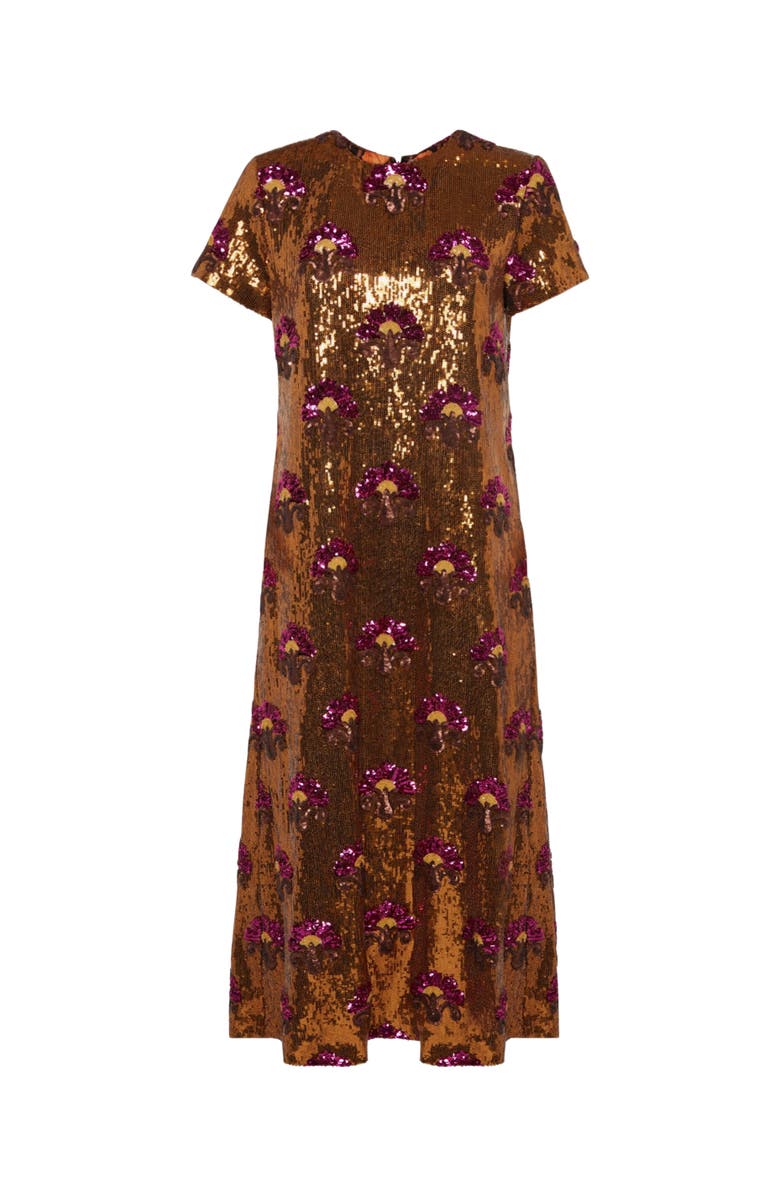 La DoubleJ Super Swing Dress Textured Sequins Rust, Alternate, color, Textured Sequins Rust