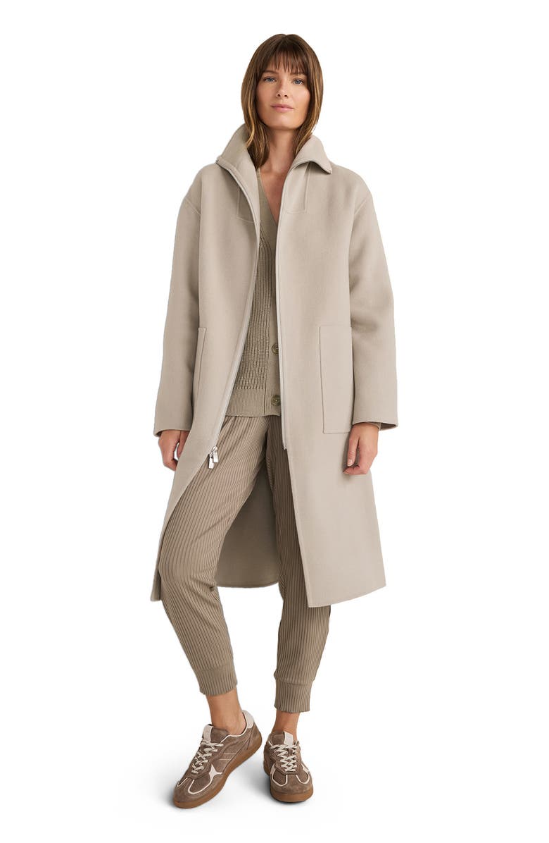 Haven Well Within Wool Blend Funnel Neck Coat, Main, color,