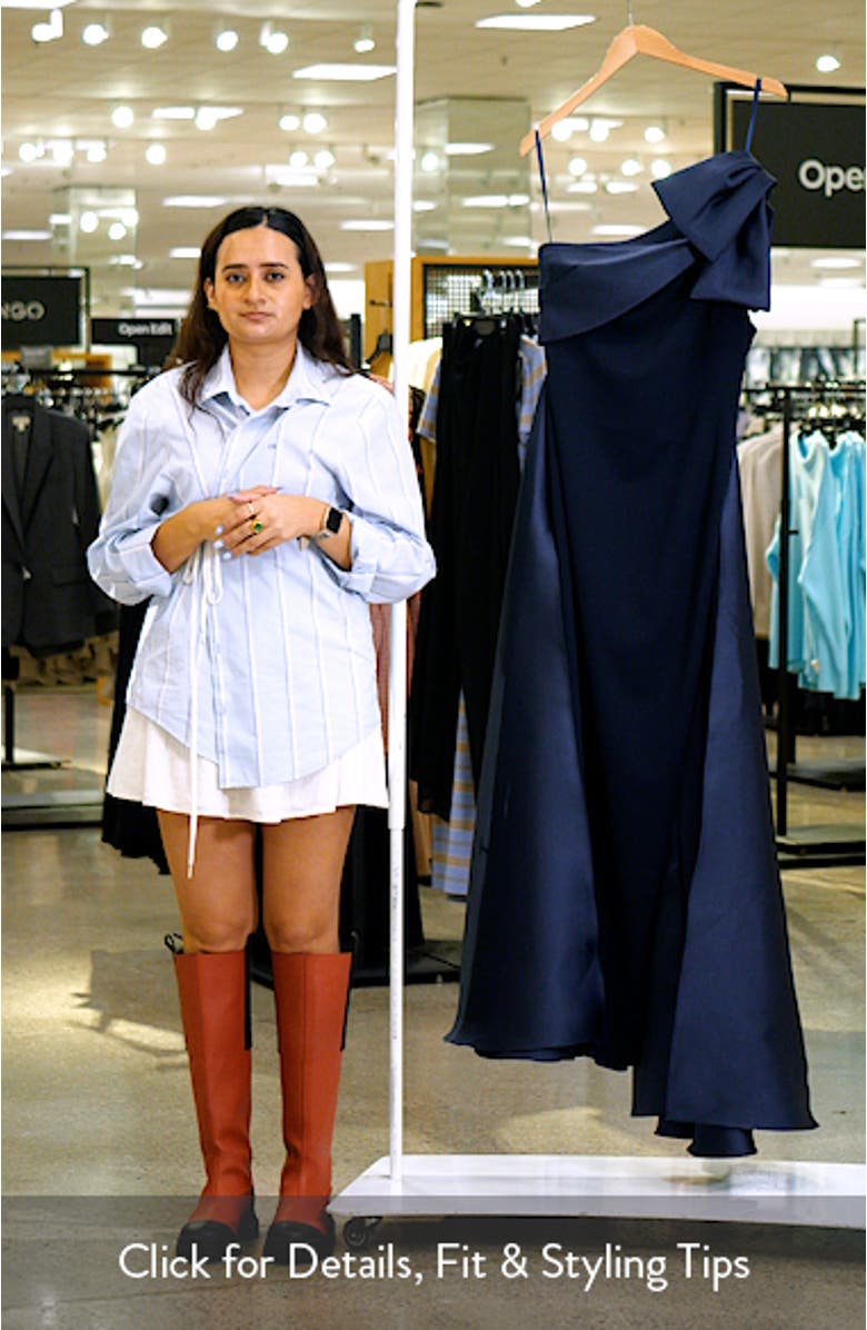 Bow One-Shoulder Mikado Gown, sales video thumbnail