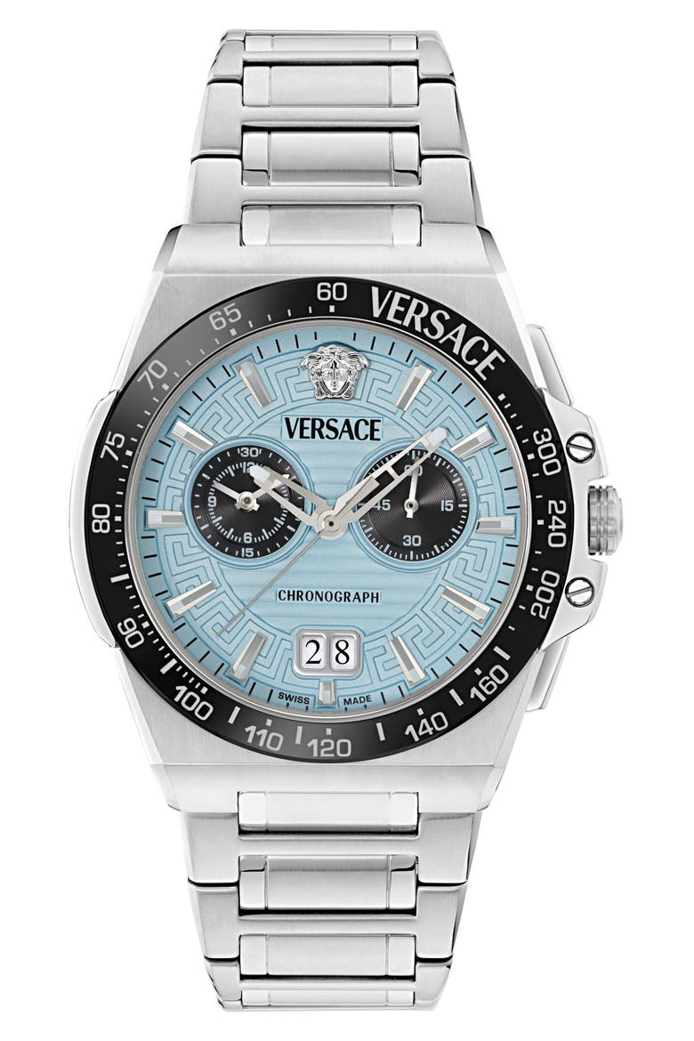 Greca Reaction Chronograph Bracelet Watch, 43mm, Main, color, IP STAINLESS STEEL