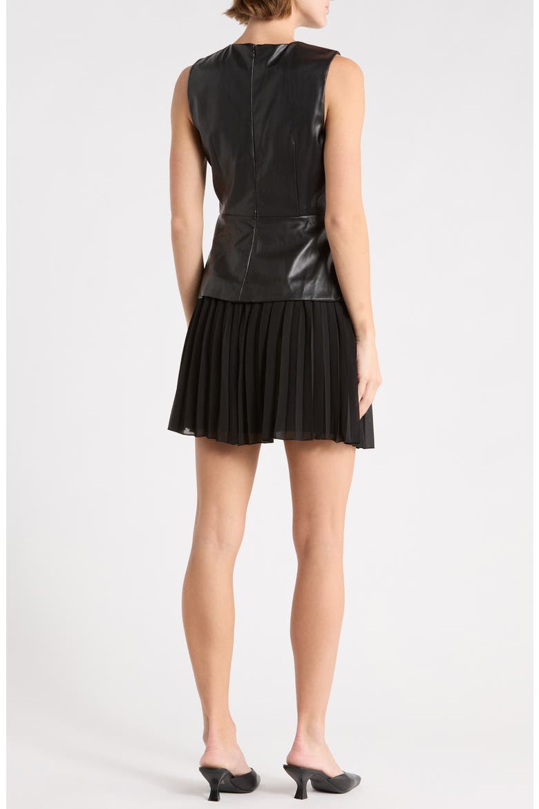 Mixed Media Minidress, Alternate, color, BLACK