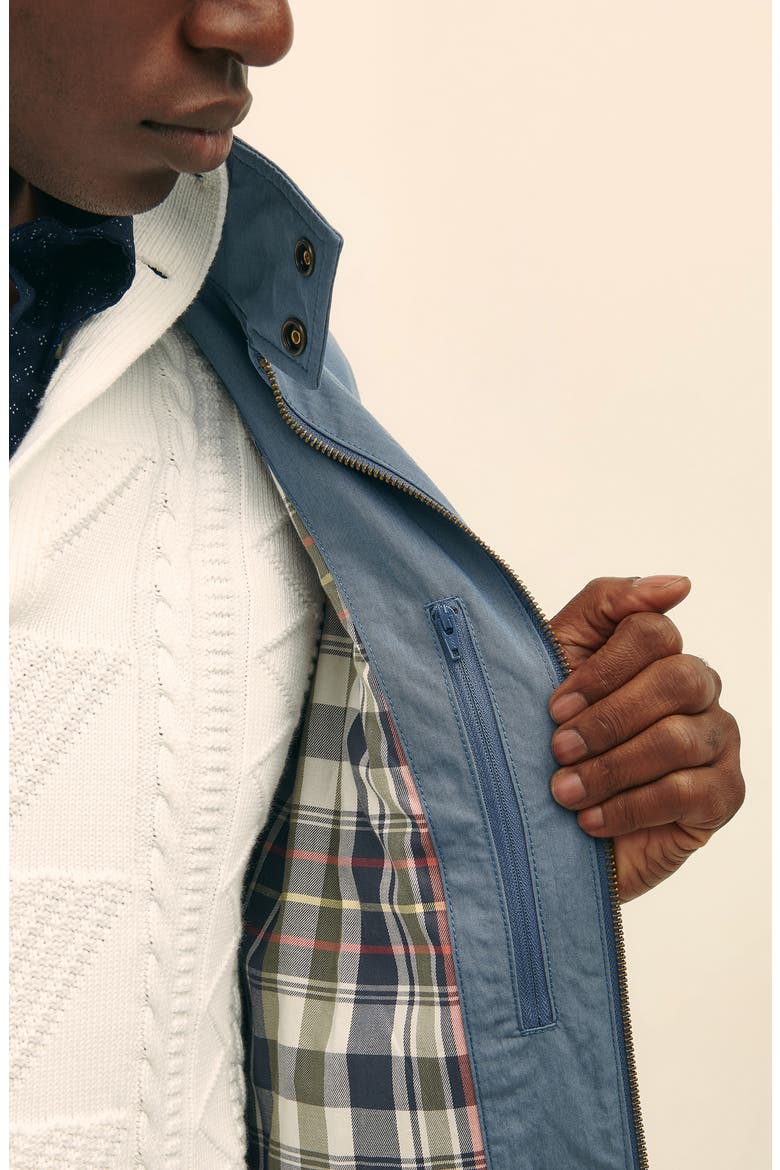 Cotton Blend Bomber Jacket, Alternate, color, BLUE HORIZON