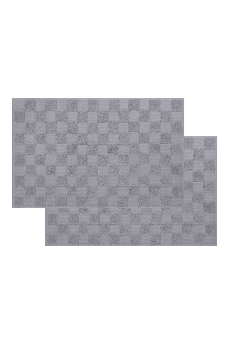 Waffle Terry 2-Piece Turkish Cotton Bath Mat Set, Alternate, color, SILVER