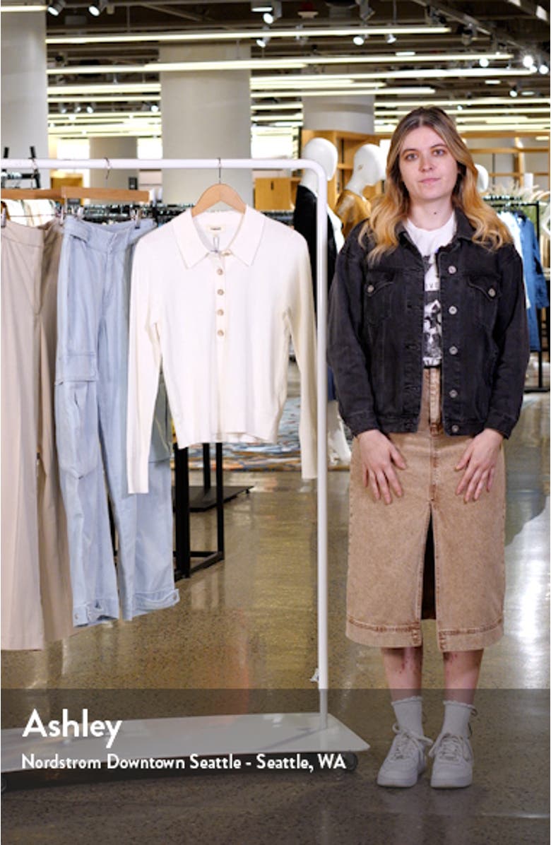 Sterling Crystal Button Cotton Blend Sweater, sales video thumbnail