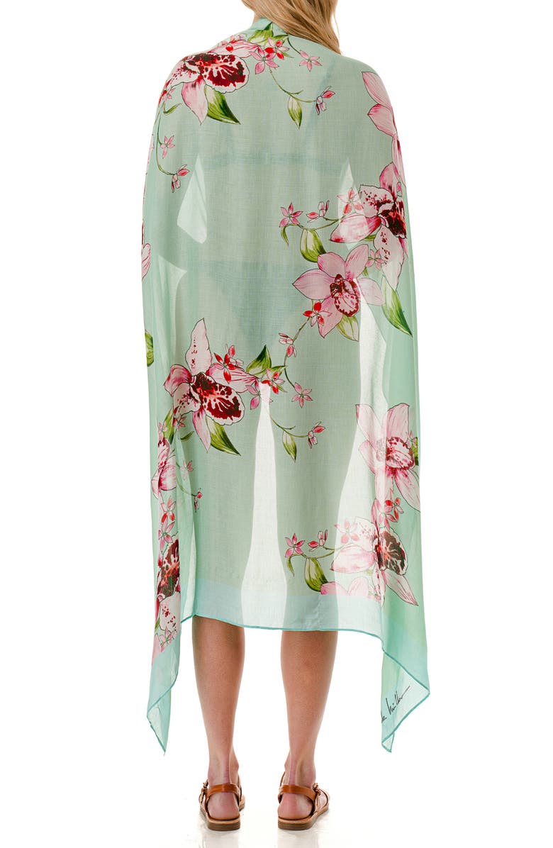 Nicole Miller Floral Print Sarong, Alternate, color, Blue