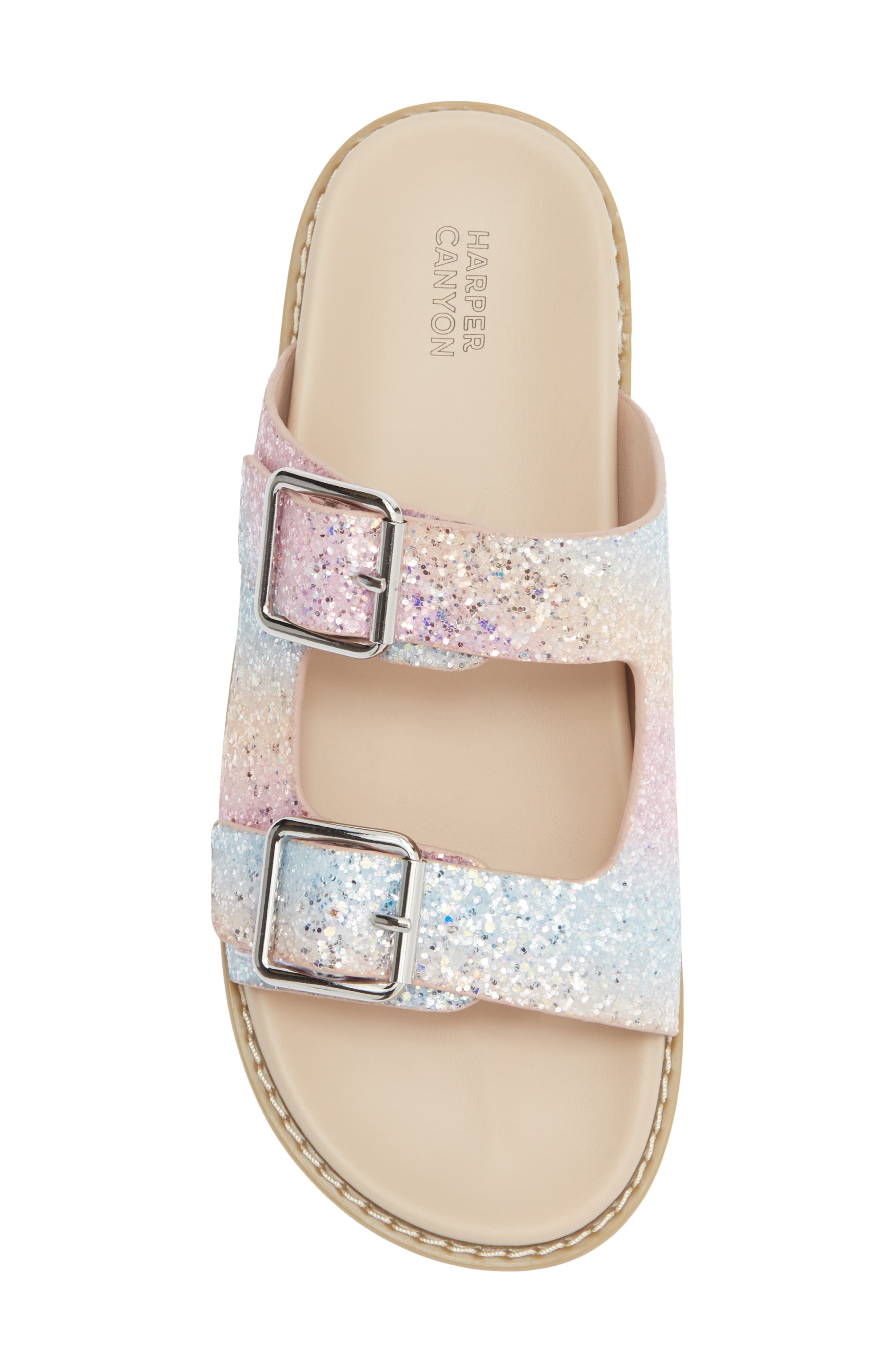 Harper Canyon Kids' Norra Glitter Slide Sandal, Alternate, color, 