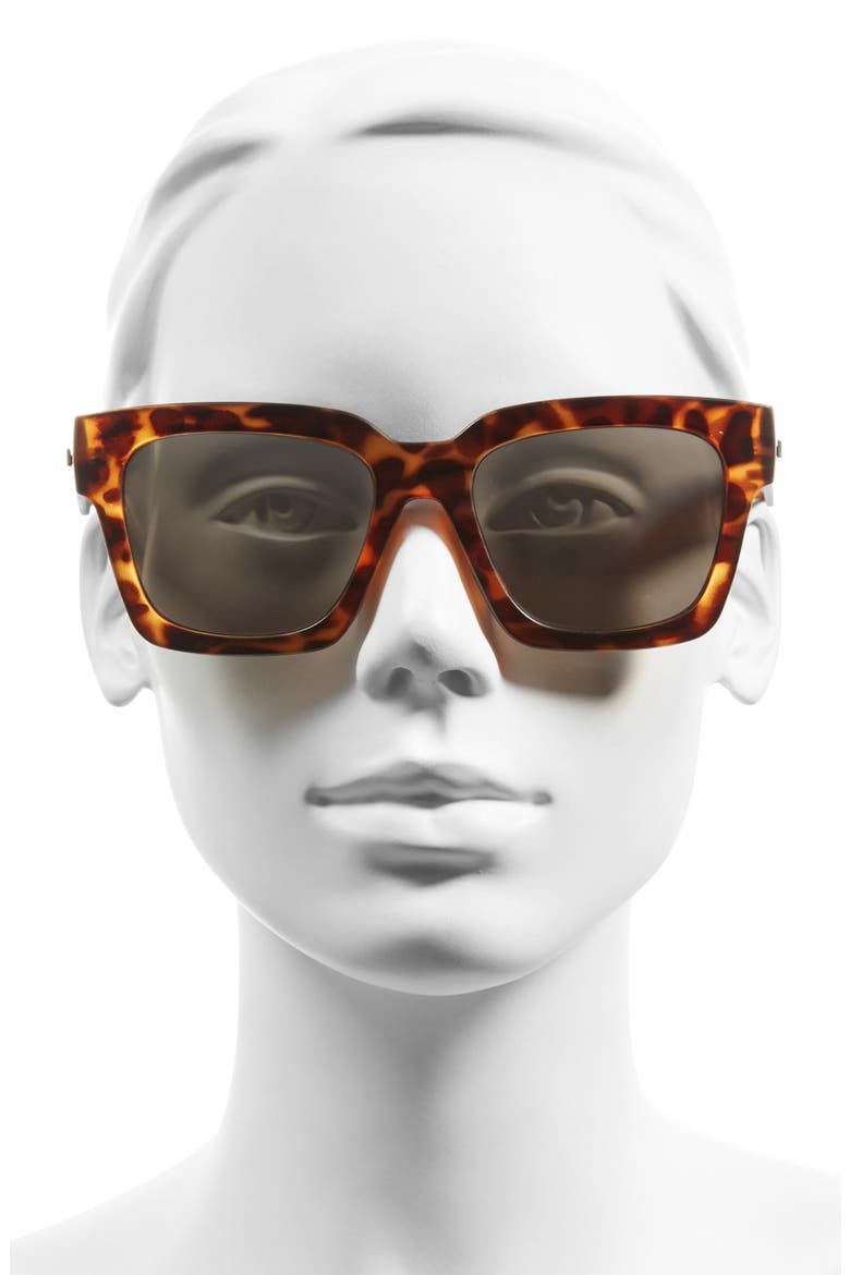 'Weekend Riot' 55mm Retro Sunglasses, Alternate, color, MATTE TORT/ SILVER MIRROR