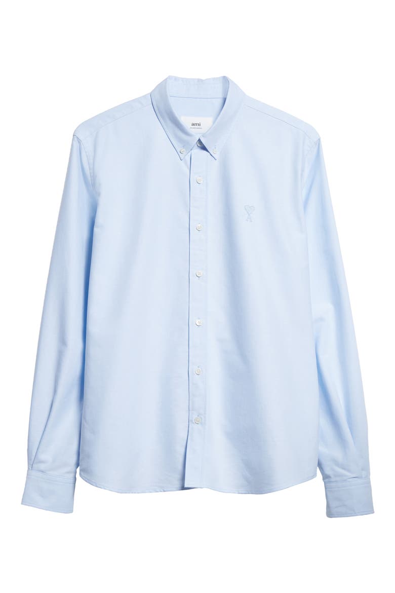 Classic Ami de Coeur Logo Embroidered Button-Down Shirt, Alternate, color, SKY BLUE