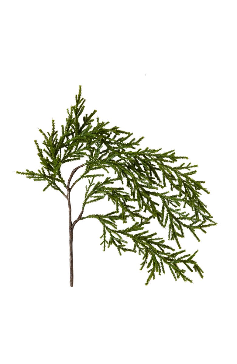 tag Weeping Pencil Pine Spray Artificial Flower Stems Christmas, Main, color, Green