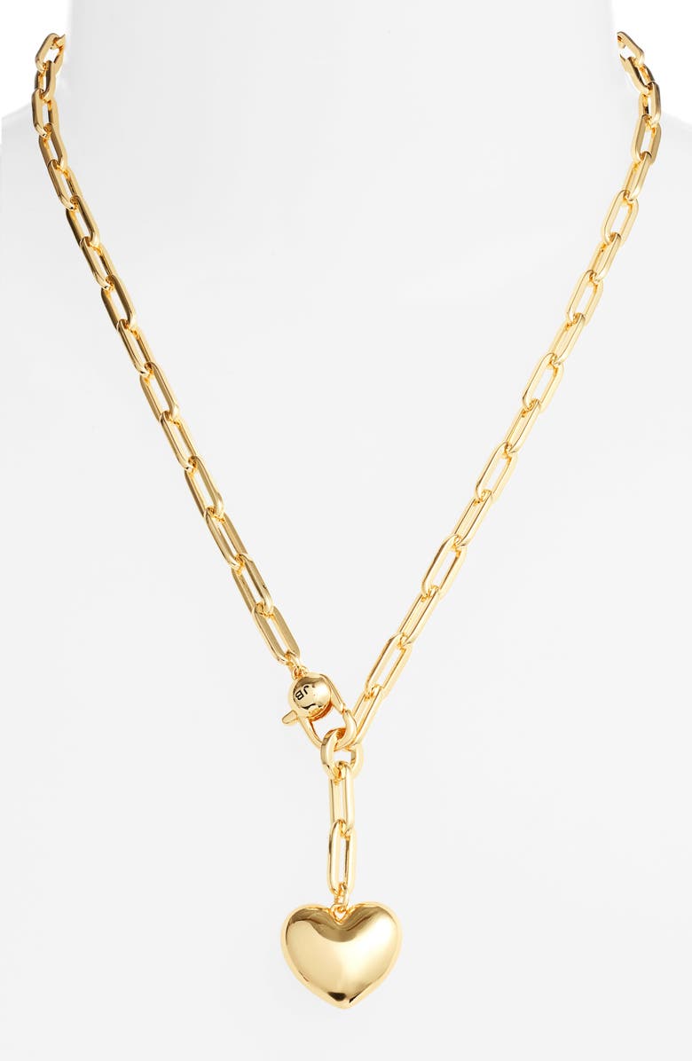 JENNY BIRD Puffy Heart Charm Paper Clip Chain Necklace, Alternate, color, 