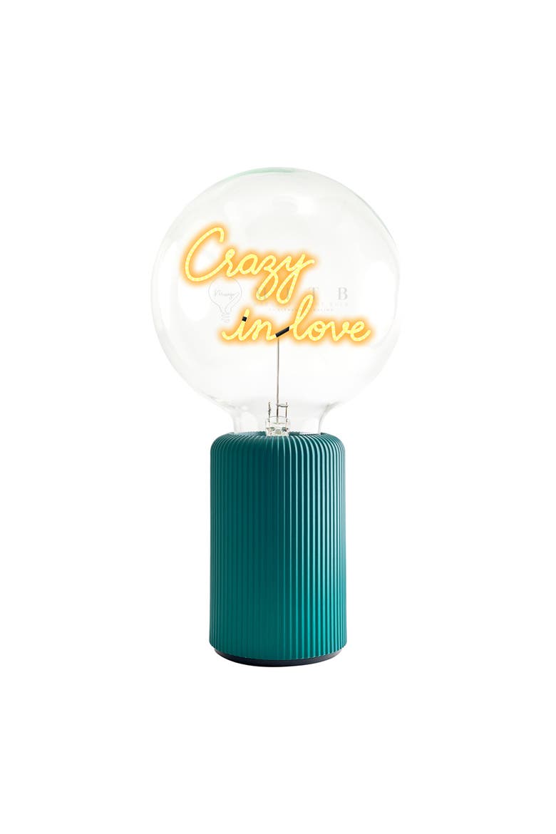 In Love Portable Table Lamp, Alternate, color, Emerald