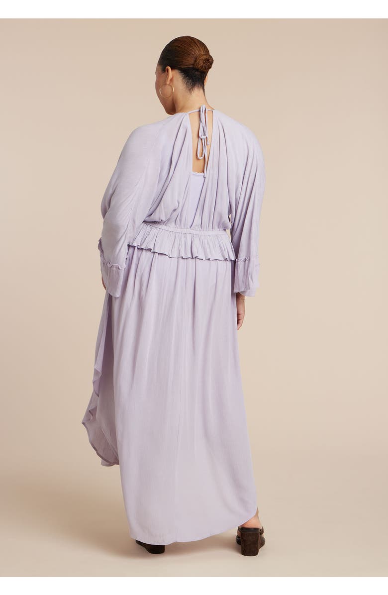 ELOQUII Tie Front Kaftan, Alternate, color, Thistle