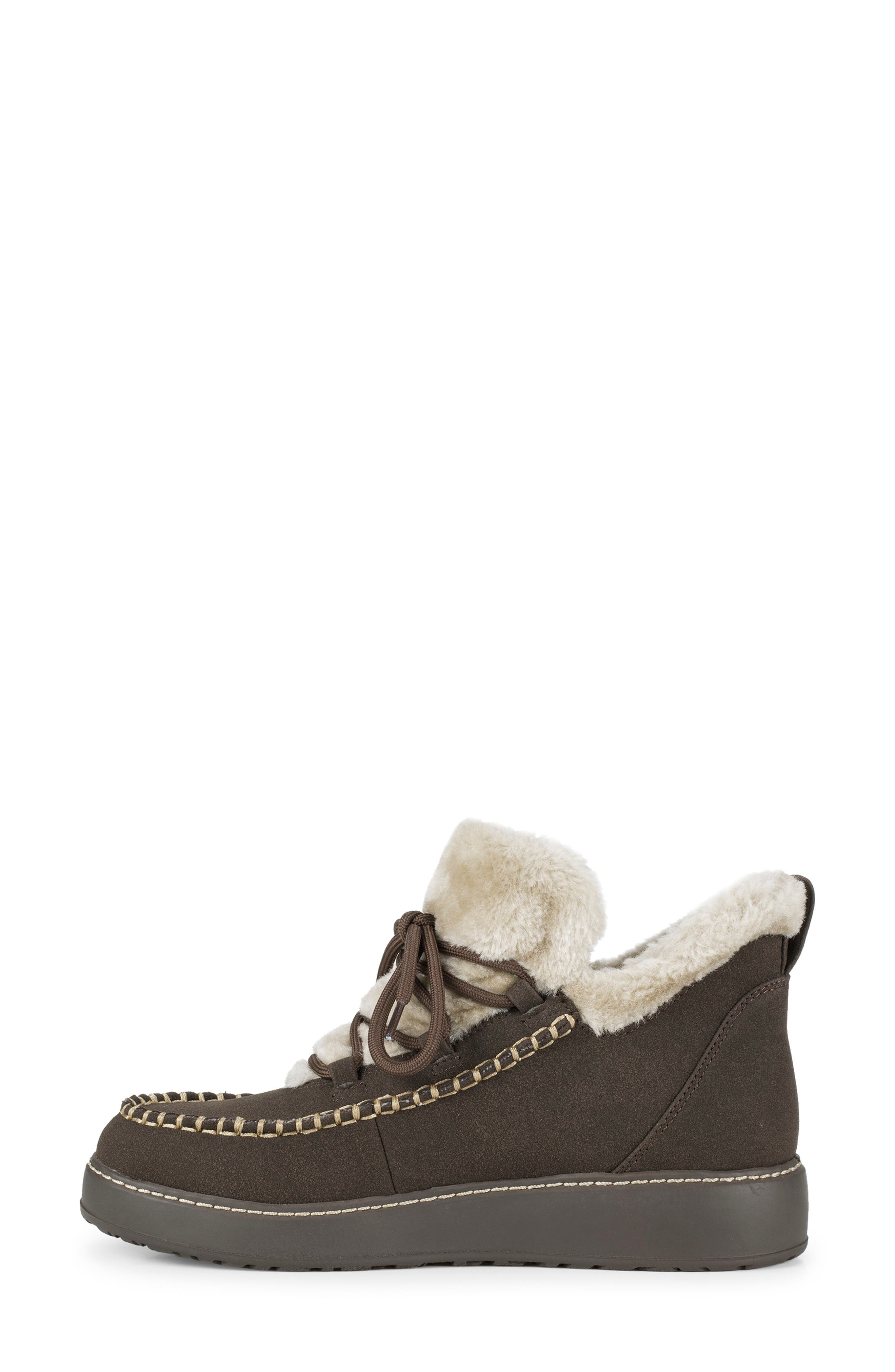Faelyn Moc Toe Faux Fur Lined Boot, Alternate, color, DARK BROWN