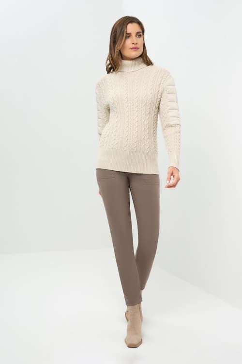 Anatomie Eloisa Cableknit And Nylon Padded Sweater In Neutral