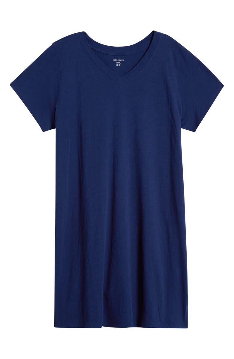 Eileen Fisher V-Neck Organic Cotton T-Shirt Dress, Alternate, color, Deep Dive