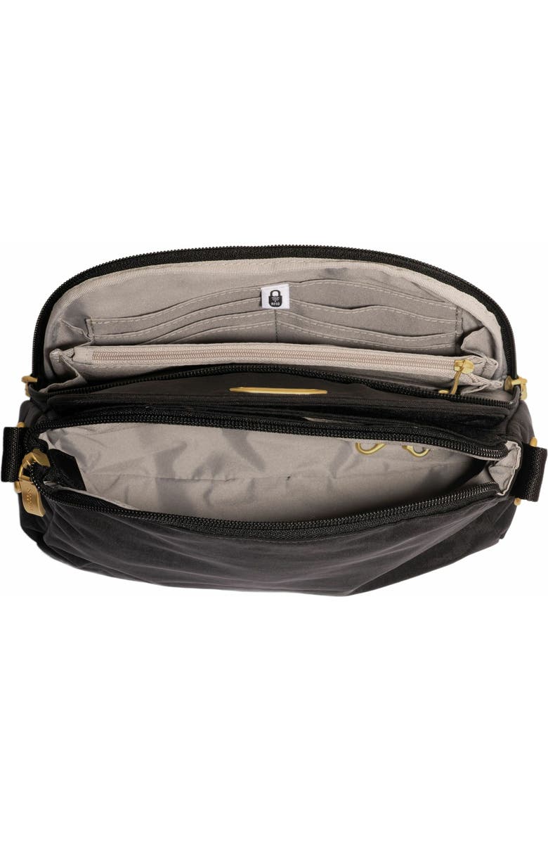 BAGGALLINI Coastal Flip Lock Crossbody Bag, Alternate, color, Black With Gold Hardware