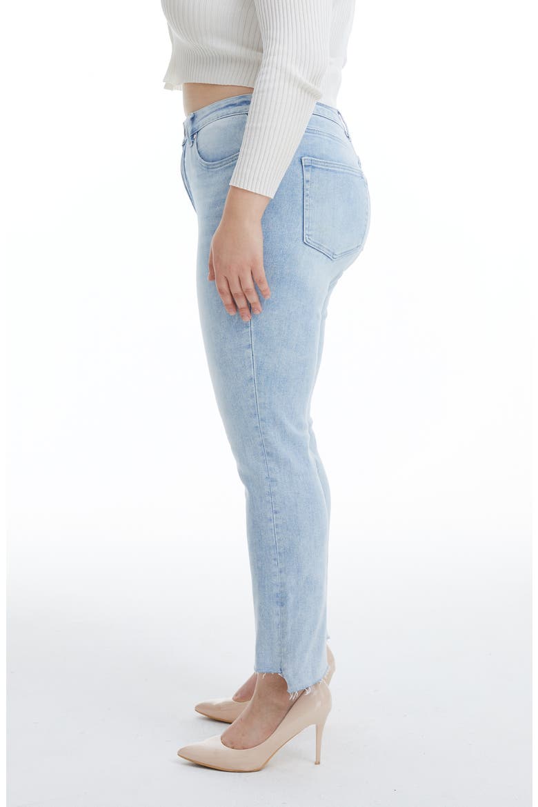 Daisy High Waist Raw Edge Crop Straight Leg Jeans, Alternate, color, LIGHT BLUE