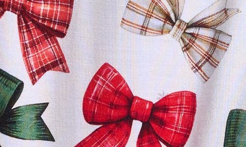 Posh Peanut Bow Print Fitted Convertible Footie Pajamas In White