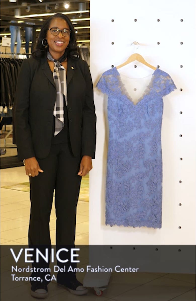 Embroidered Mesh Cocktail Dress, sales video thumbnail