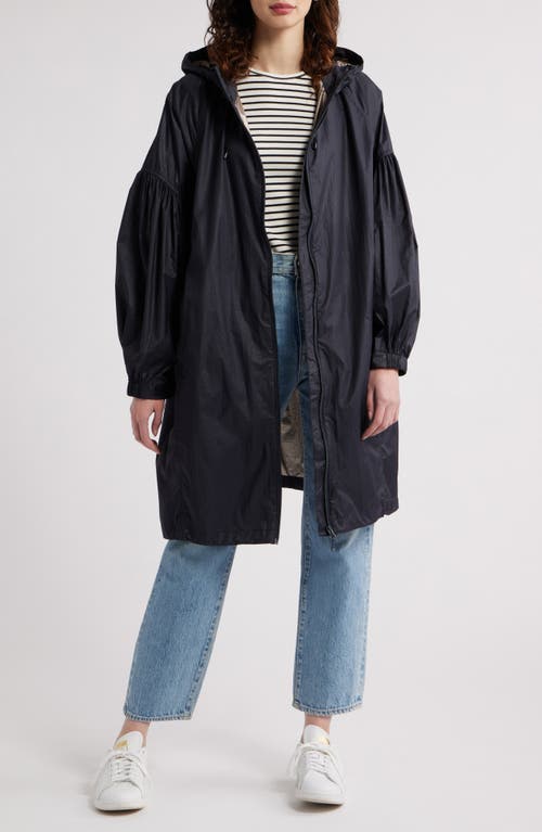 Ilse Jacobsen Shimmer Hooded Jacket In Dark Indigo