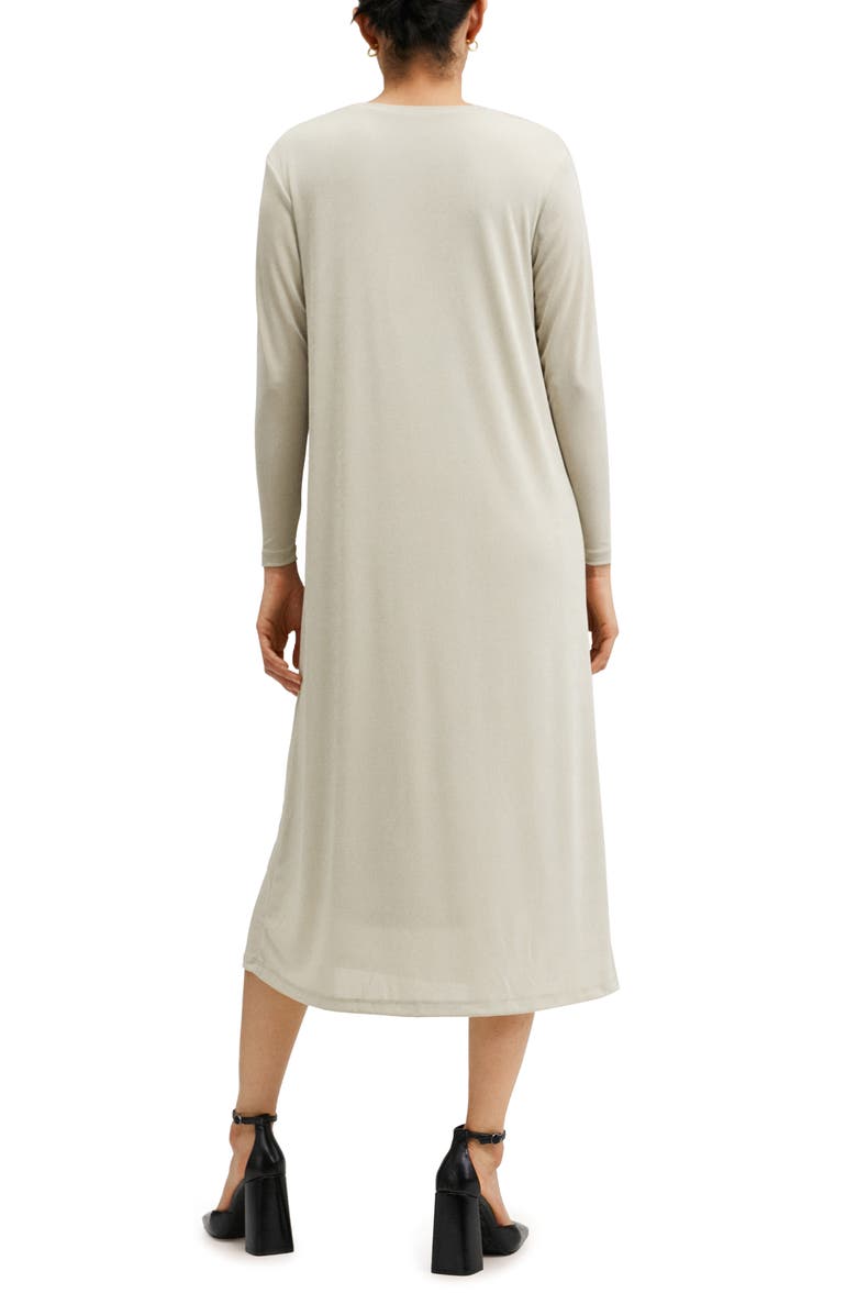 MANGO Shiny Knit Long Sleeve Maxi Dress, Main, color, 