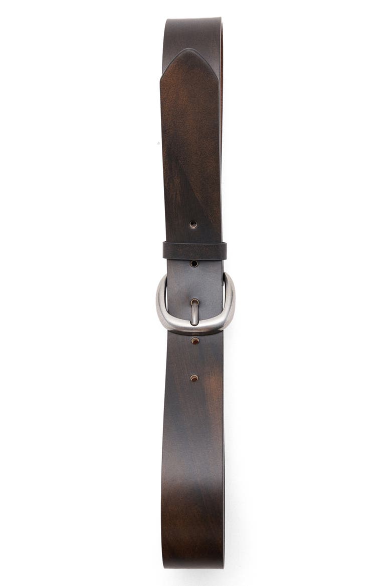 Distressed Leather Belt, Main, color, CHOCOLATE