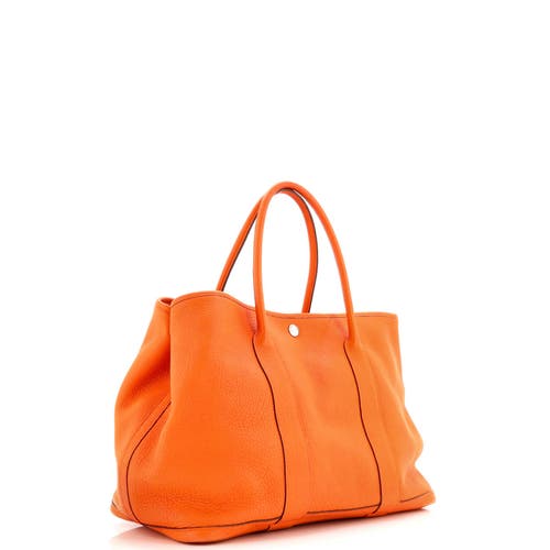 Pre-owned Hermes Hermes Garden Party Tote Leather 36 In Orange
