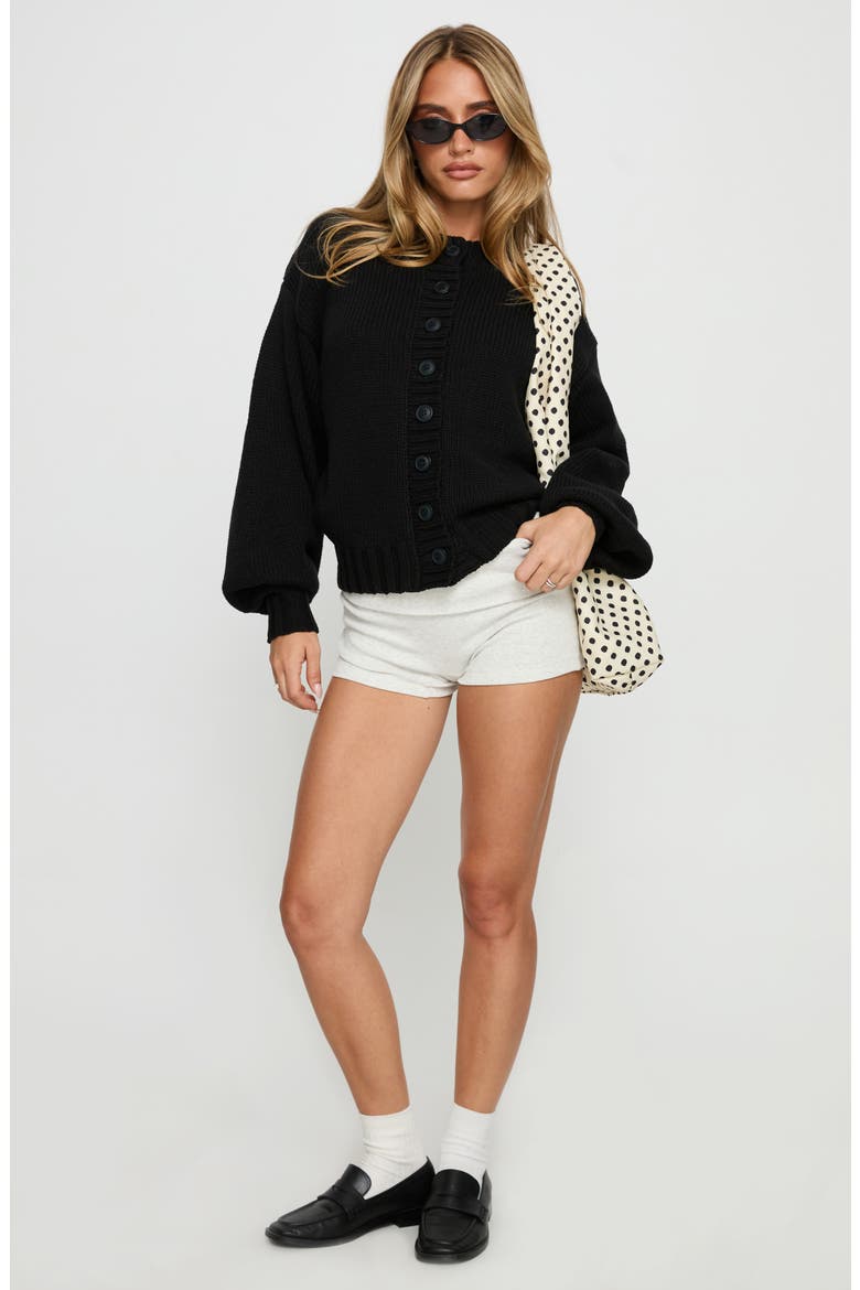 Edern Cotton Blend Cardigan, Alternate, color, BLACK