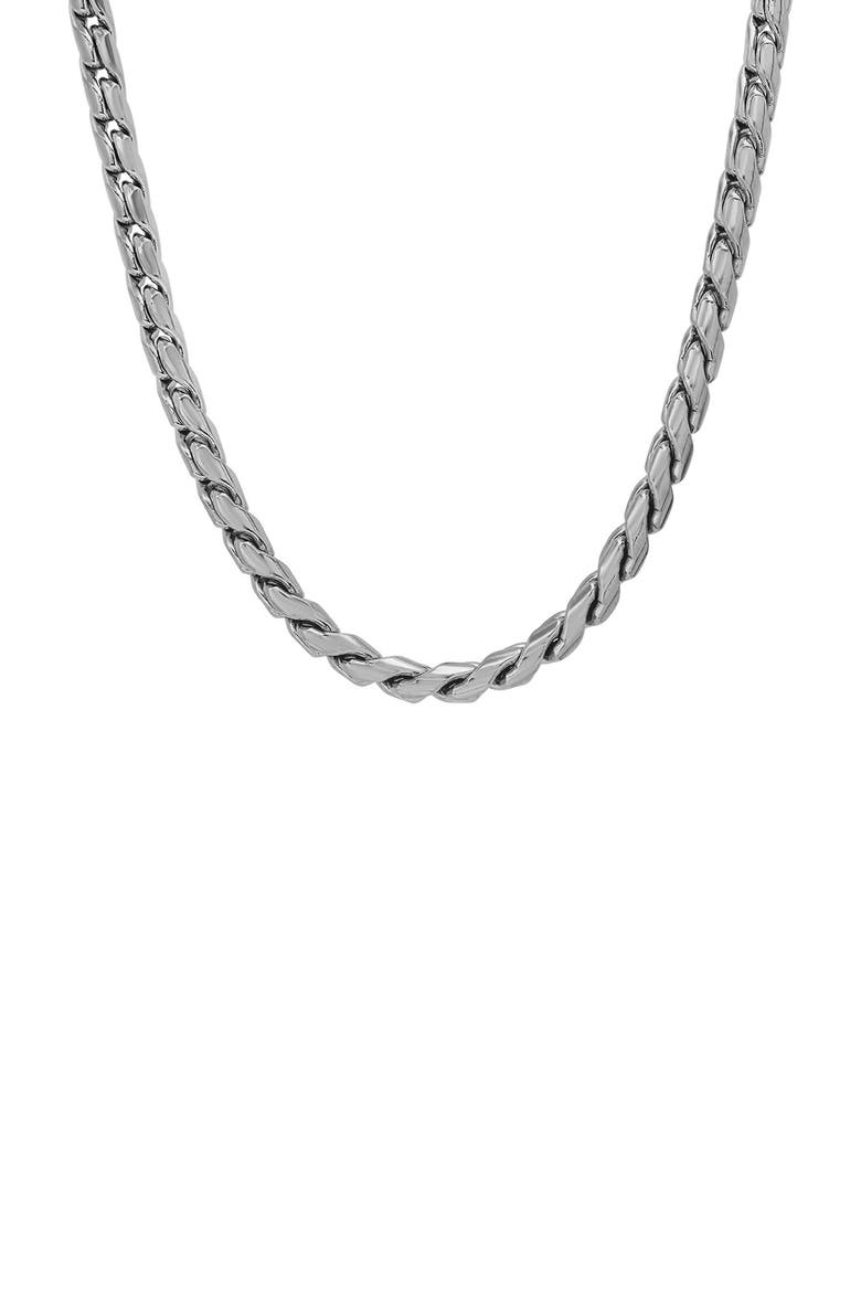 Oxidized Stainless Steel Necklace, Main, color, METALLIC