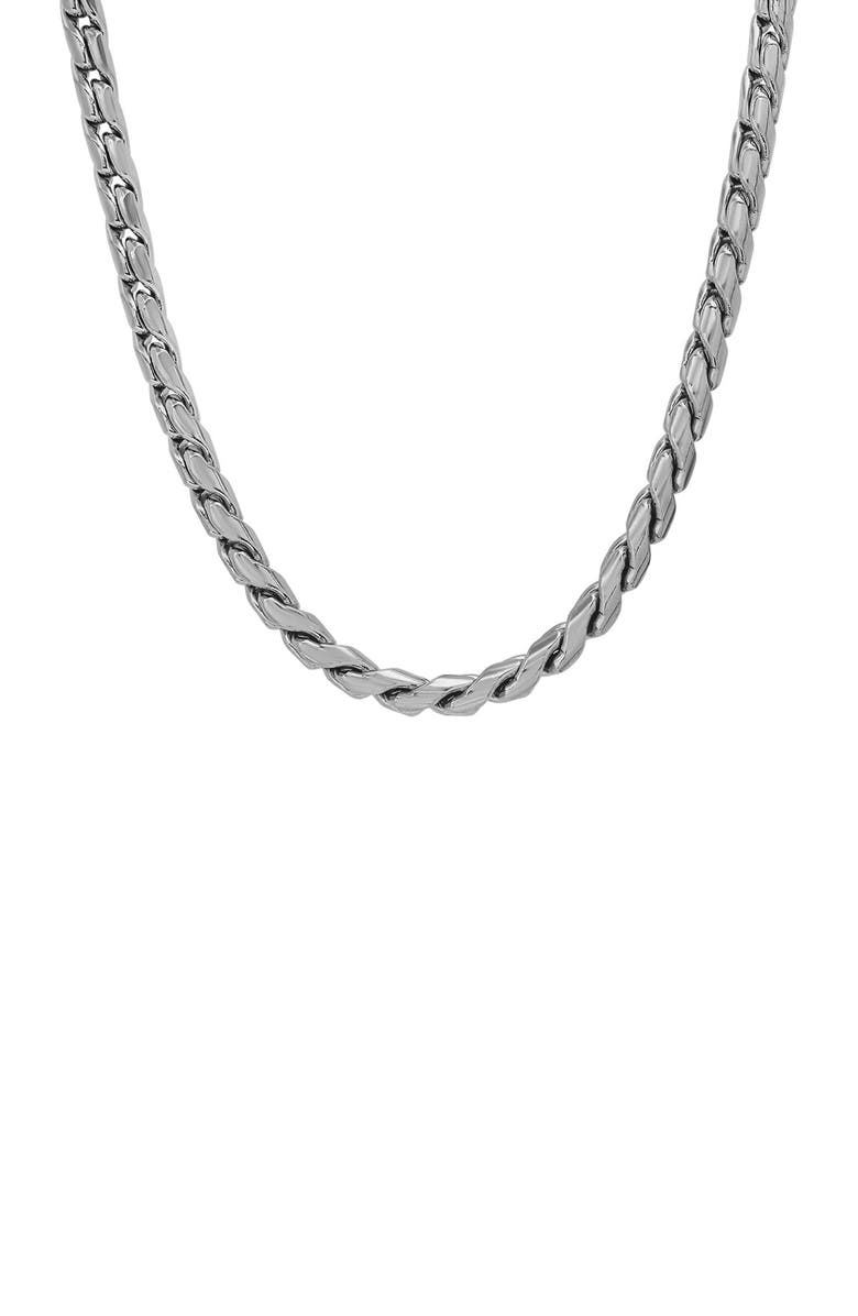 HMY JEWELRY Oxidized Stainless Steel Necklace, Main, color, 