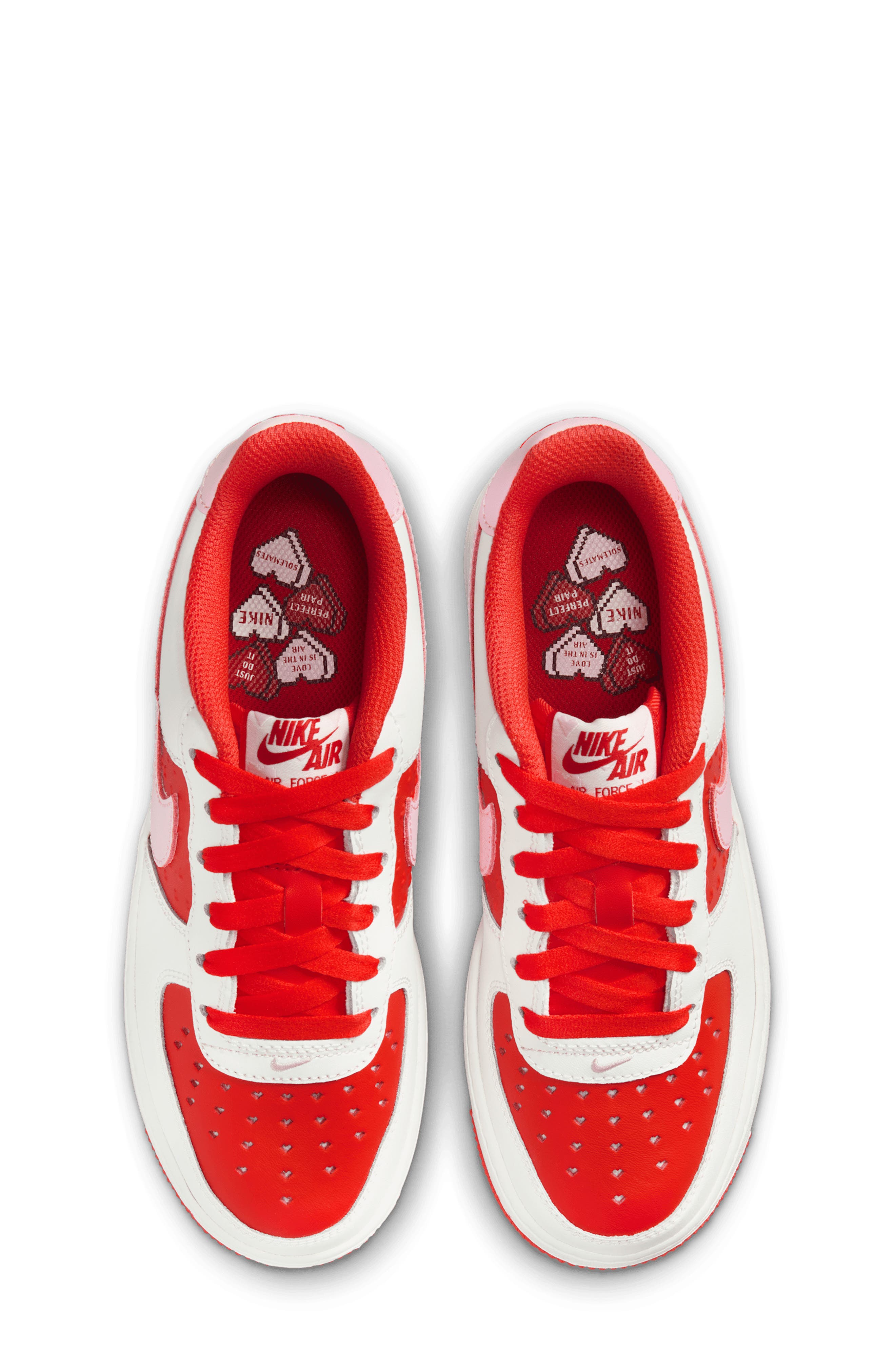 Nike Kids' Air Force 1 Basketball Sneaker, Alternate, color, White/ Crimson/ Red/ Pink
