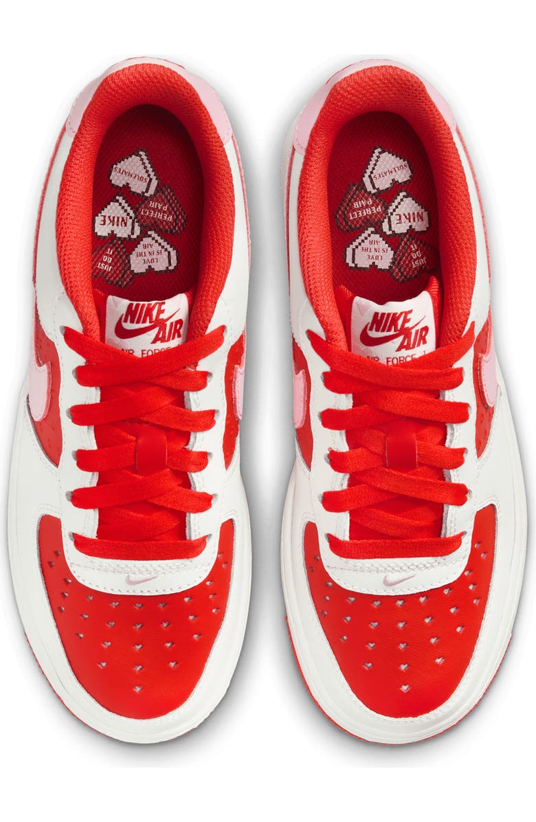 Nike Kids' Air Force 1 Basketball Sneaker, Alternate, color, White/ Crimson/ Red/ Pink