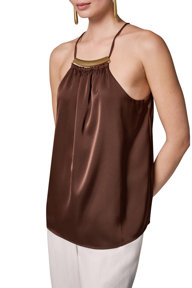 Sleeveless Satin Top, Alternate, color, CANYON