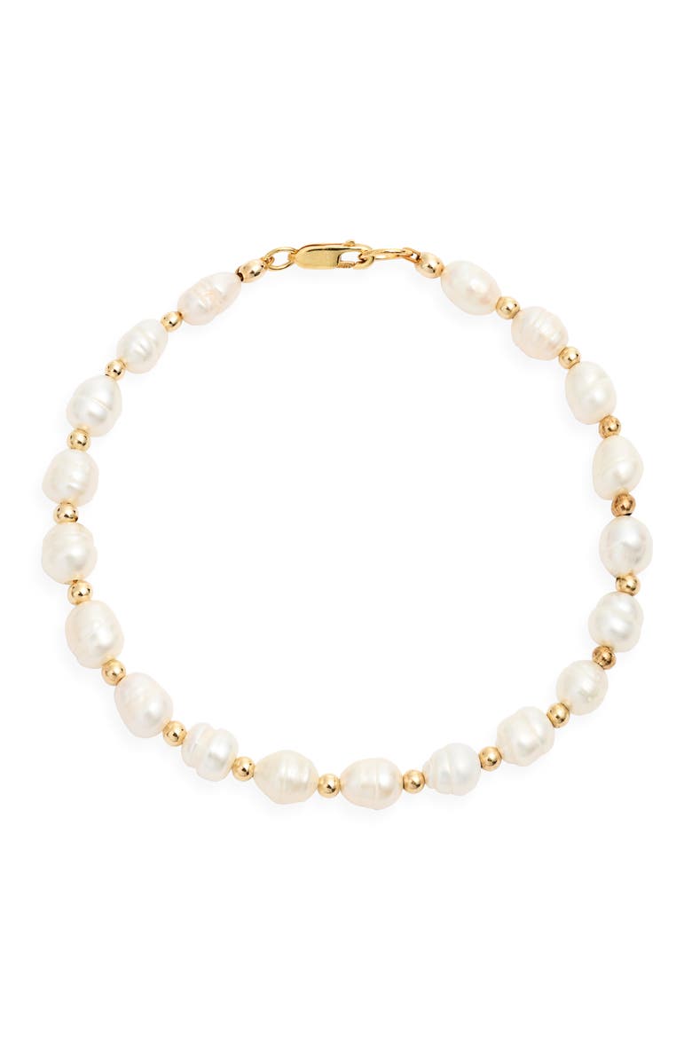 Aridi Freshwater Pearl Dainty Bracelet, Main, color, PEARL