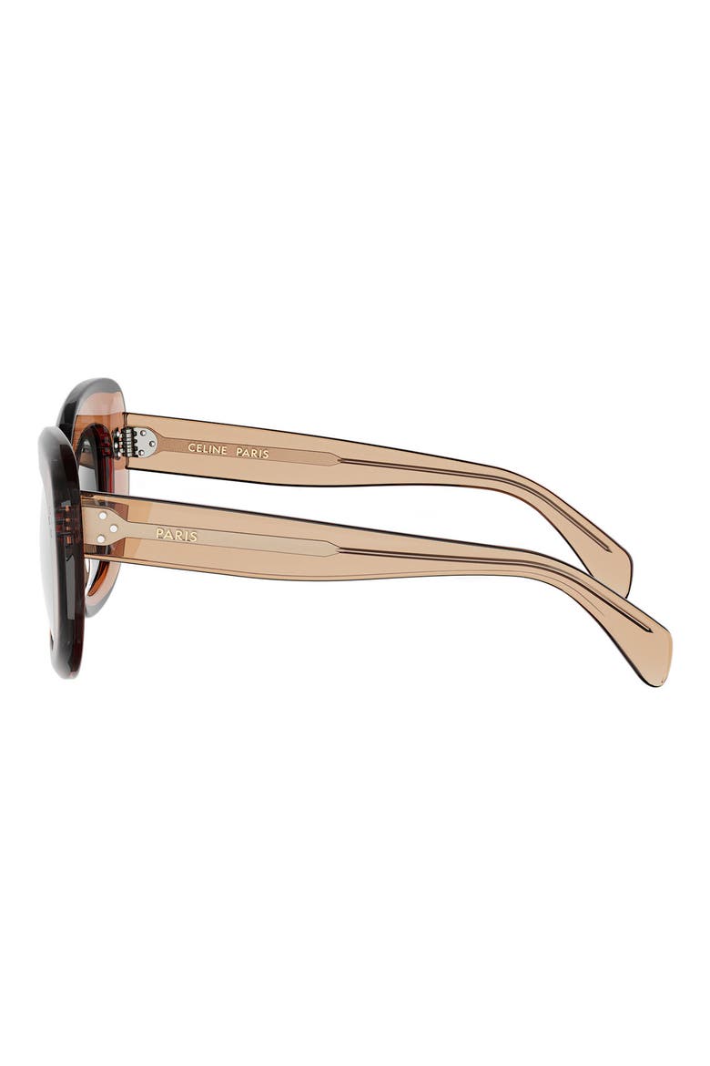 53mm Gradient Geometric Cat Eye Sunglasses, Alternate, color, ORANGE/ GRADIENT SMOKE