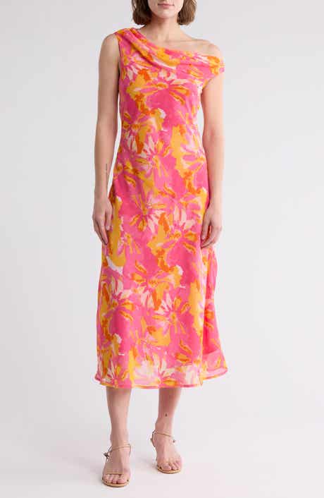 Lush Draped One-Shoulder Midi Dress