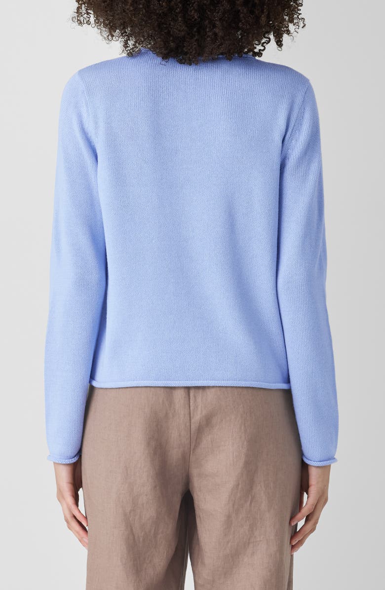 Eileen Fisher Jewel Neck Organic Cotton Blend Sweater, Alternate, color, Bellflower