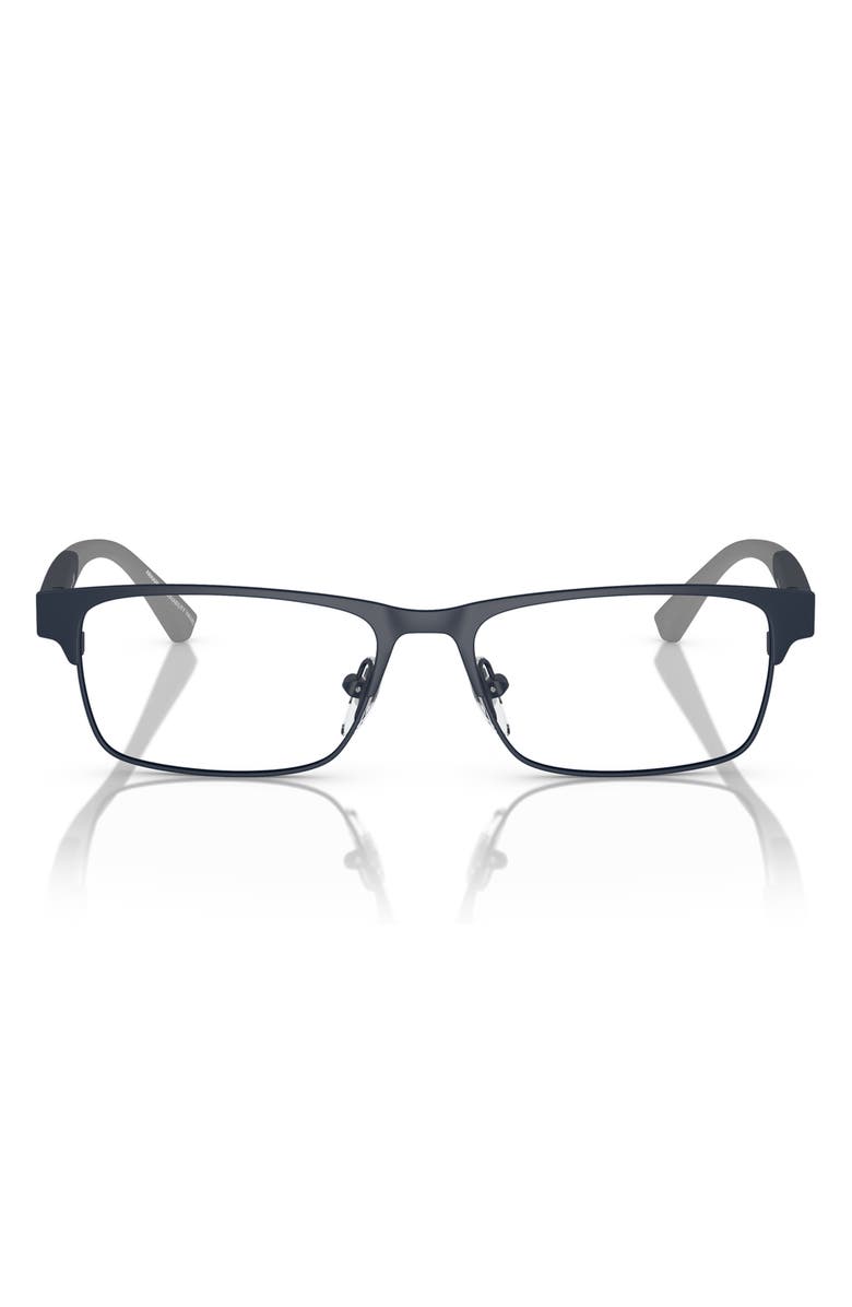 Emporio Armani Kids' 49mm Rectangle Optical Glasses, Main, color, Matte Blue / Demo Lens