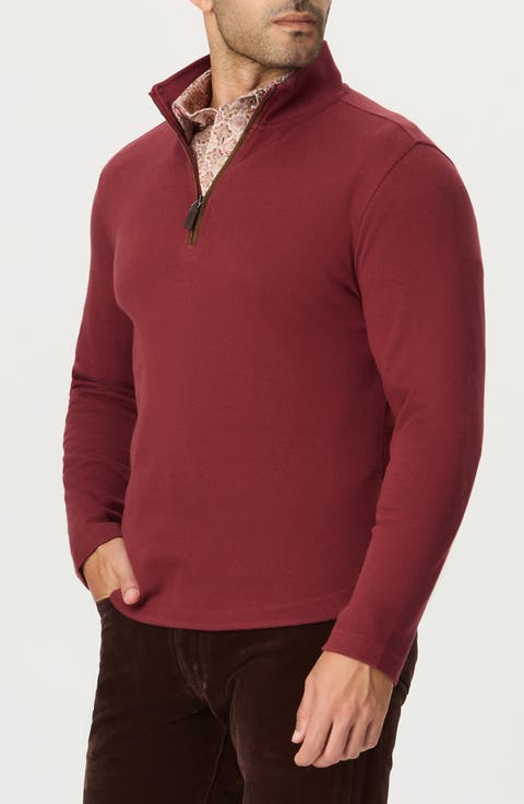Tanswell Long Sleeve Quarter Zip Knit Top