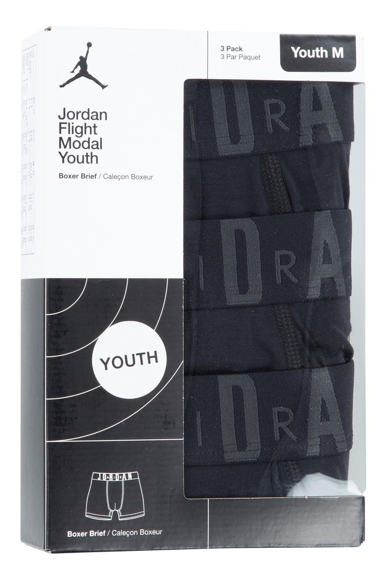 Kids' 3-Pack Flight Boxer Briefs, Alternate, color, 023BLACK