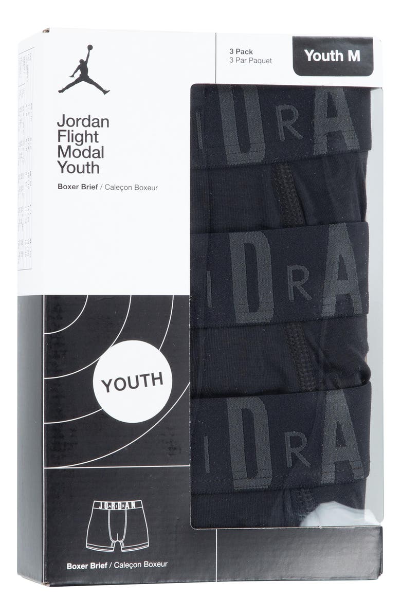 Jordan Kids' 3-Pack Flight Boxer Briefs, Alternate, color, 023Black