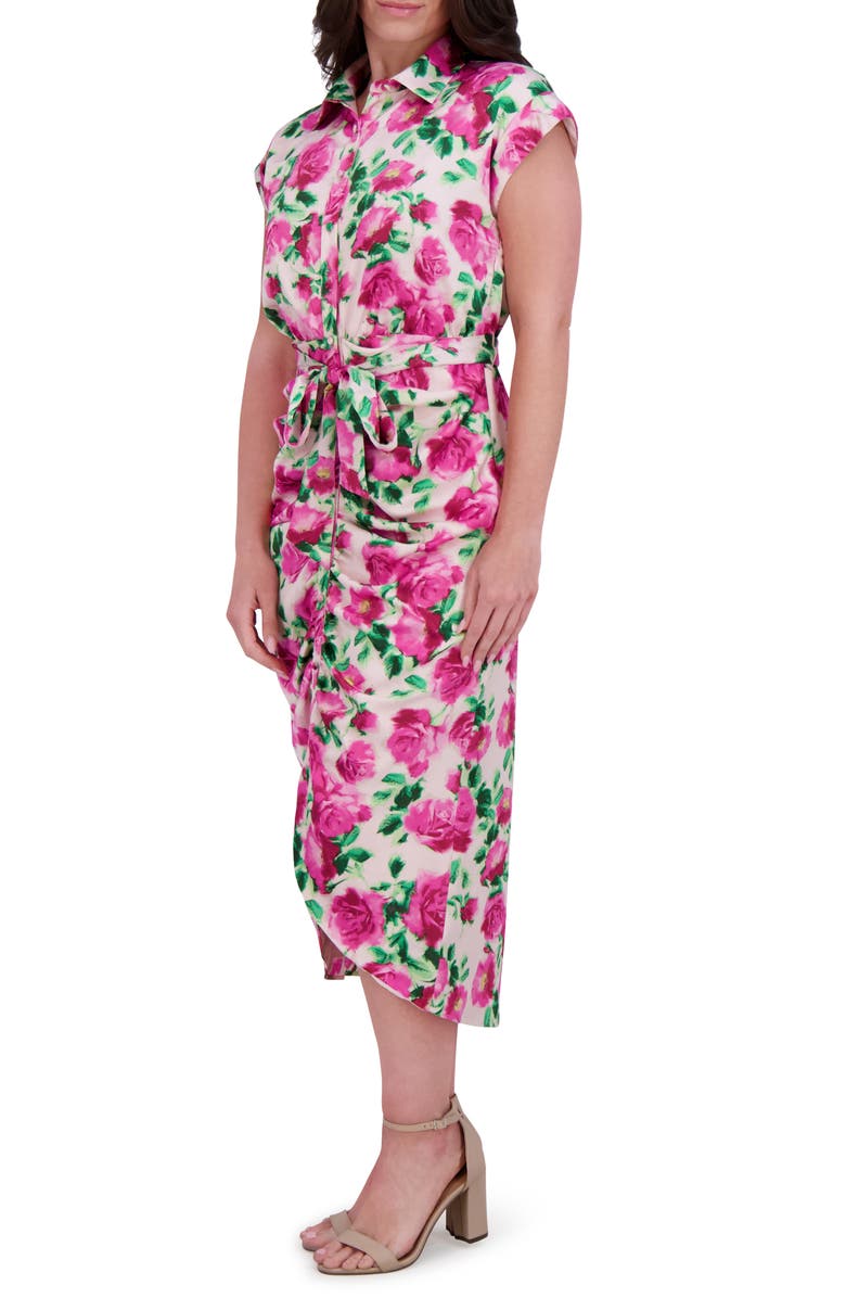 Kensie Charmeuse Shirtdress, Alternate, color, Pink Blush Multi