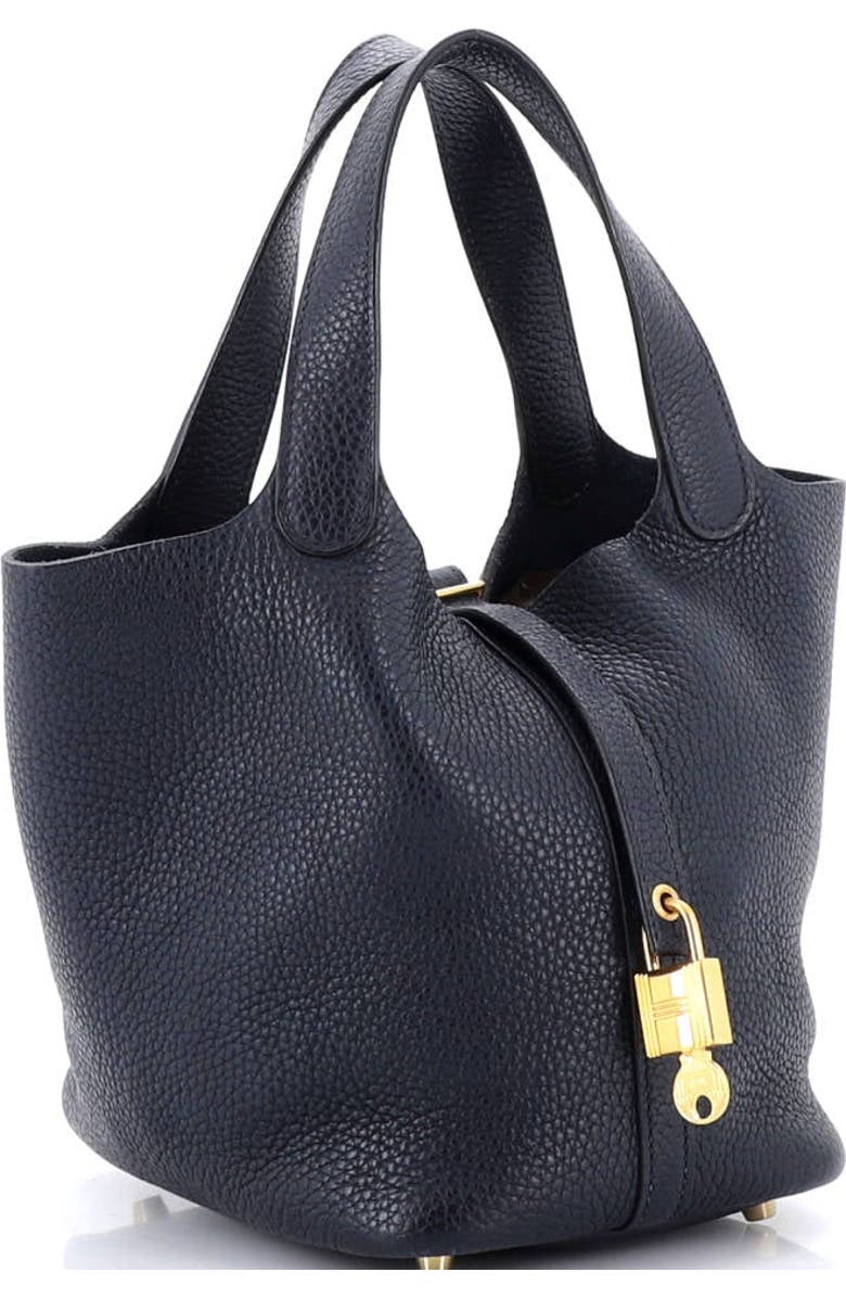 Pre-Owned Hermes Picotin Lock Bag Clemence PM, Alternate, color, Bleu Nuit