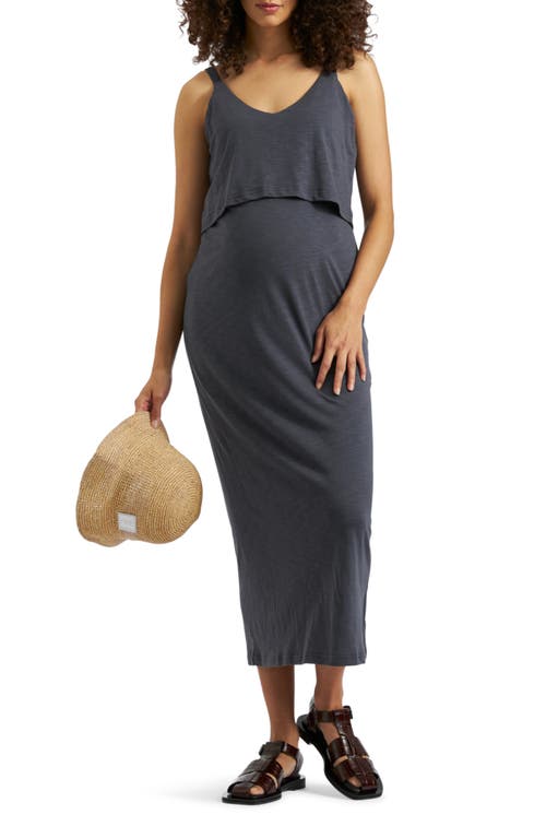RIPE MATERNITY RIPE MATERNITY KERRY LAYERED SLEEVELESS COTTON BLEND MATERNITY/NURSING DRESS