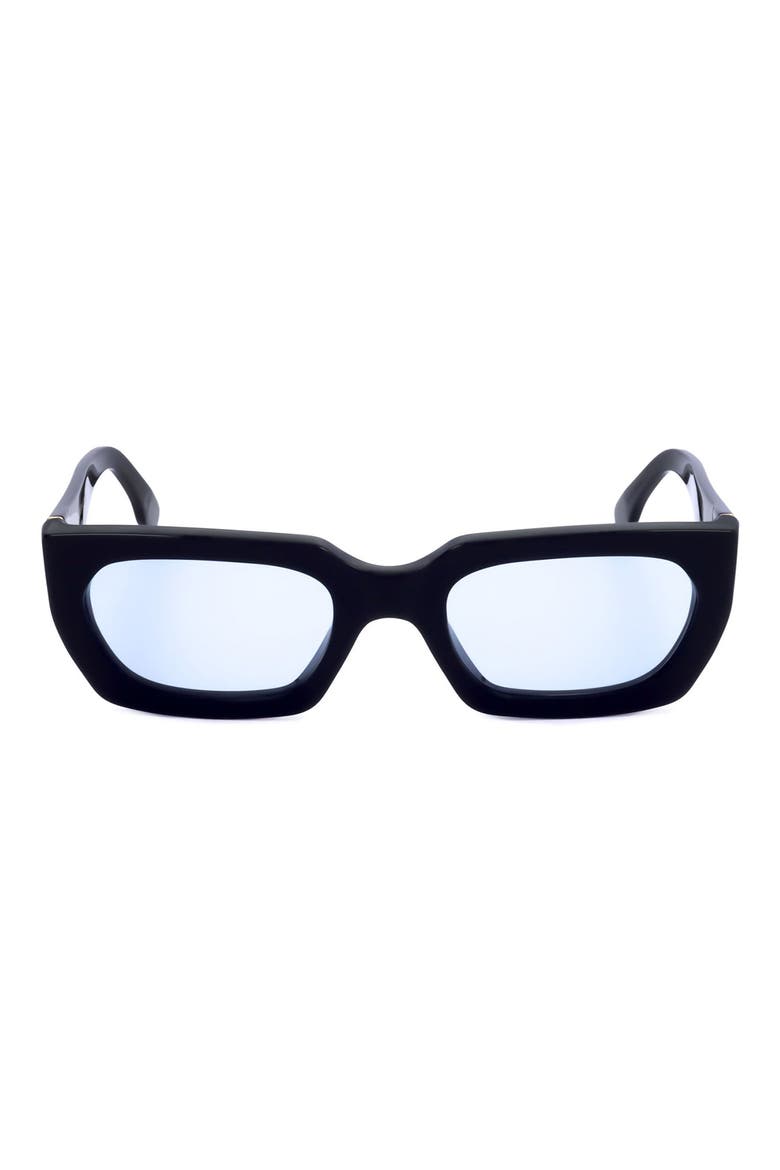 54mm Rectangle Sunglasses, Main, color, BLACK