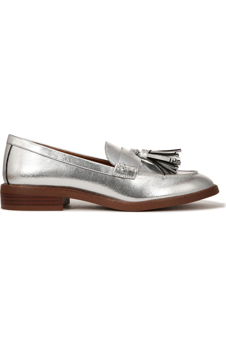 Franco Sarto Carolyn Low Tassel Loafer, Alternate, color, Silver