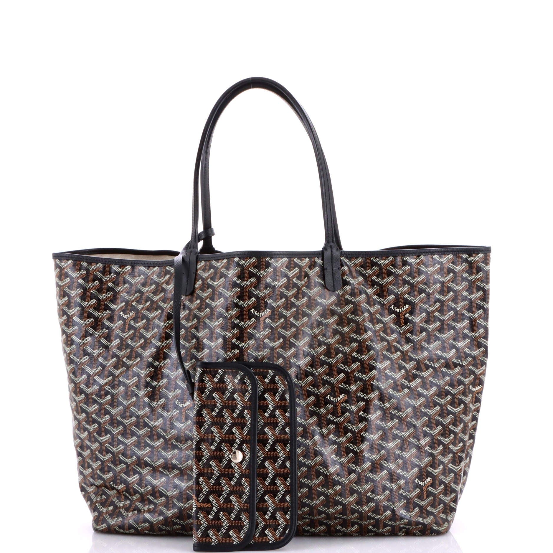 Pre-Owned Goyard Saint Louis Tote Coated Canvas GM, Alternate, color, Black